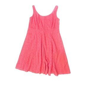 Luxe By Carmen Marc Valvo Women's Lace Lined Knee Length Dress Coral Size 18W